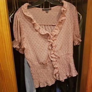 Polka Dot Sheer Pink Blouse